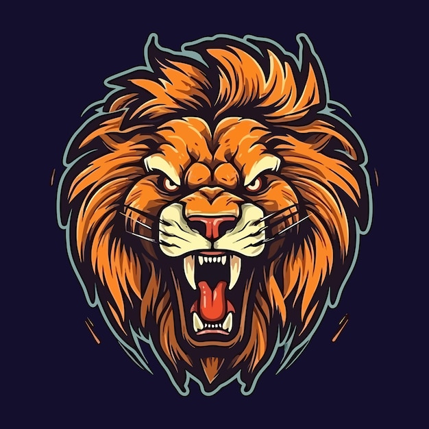 ilustração em vetor de leão de design de logotipo de estilo Esport