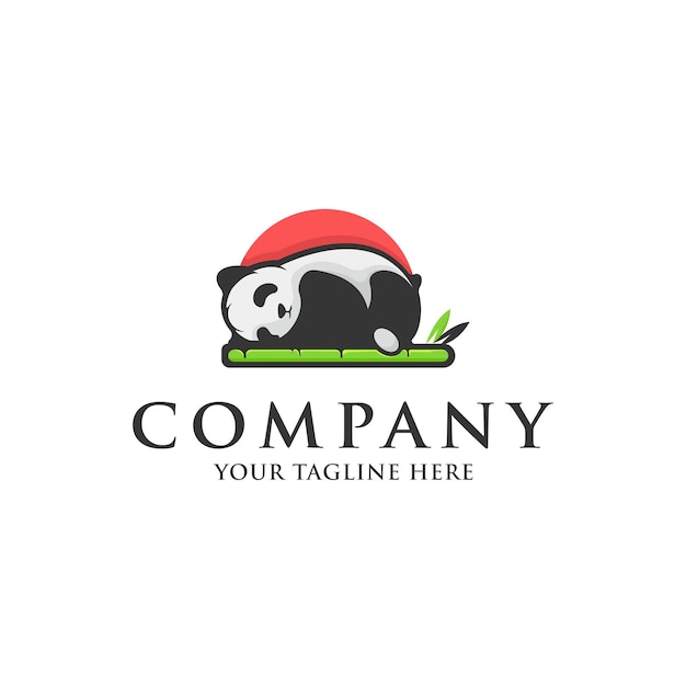 Ilustração em vetor de logotipo de panda dormindo