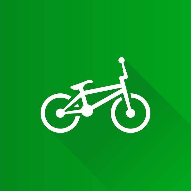 Ilustração em vetor de longa sombra ícone de cor plana de bicicleta bmx