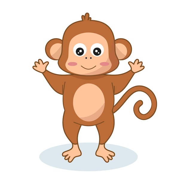 ilustração de clipart colorida de desenho animado de macaco 6326397 Vetor  no Vecteezy