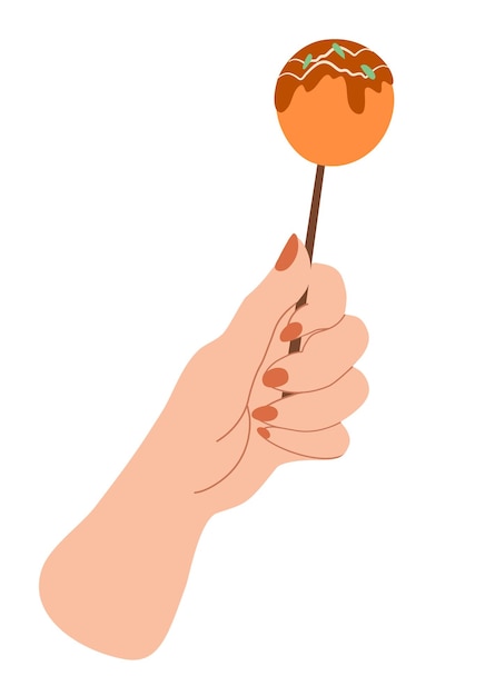 Vetor ilustração em vetor de mão segurando bolas de polvo takoyaki, lanche japonês em movimento