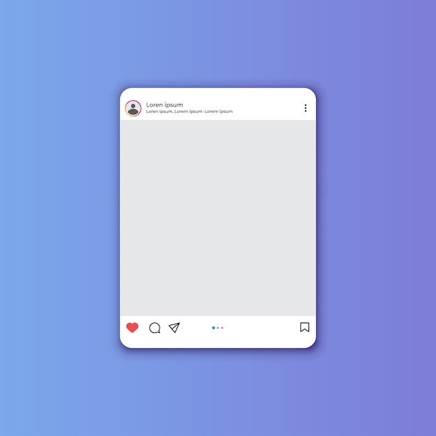 Vetor ilustração em vetor de maquete de postagem do instagram