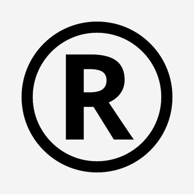 Vetor ilustração em vetor de marca registrada r symbol