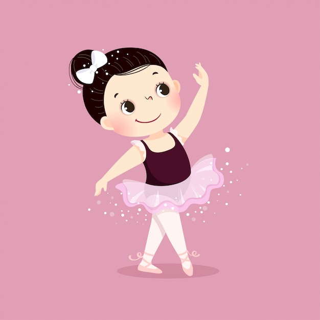 Vetor ilustração em vetor de menina bailarina dançando