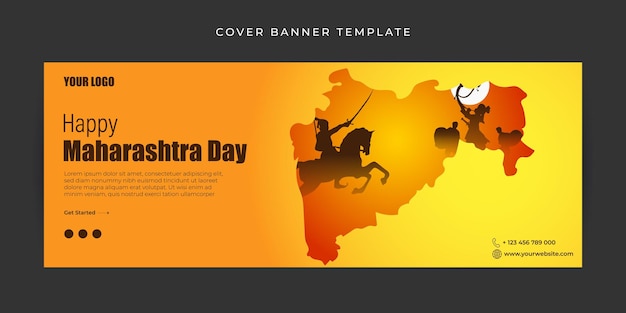 Vetor ilustração em vetor de modelo de banner de capa do facebook do happy maharashtra day modelo