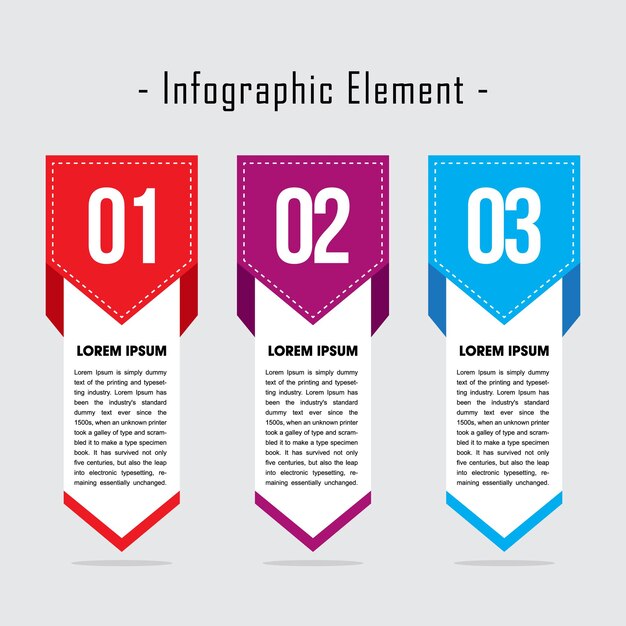 Ilustração em vetor de modelo de guias de infográficos de negócios para apresentação, educação, web design