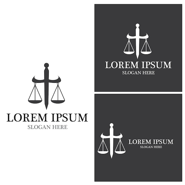 Ilustração em vetor de modelo de logotipo de justiça de lei