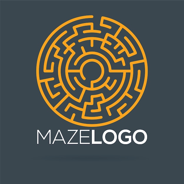 Ilustração em vetor de modelo de logotipo de labirinto de labirinto
