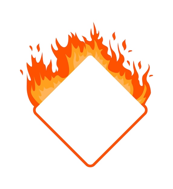 Vetor ilustração em vetor de moldura de chama de fogo ardente