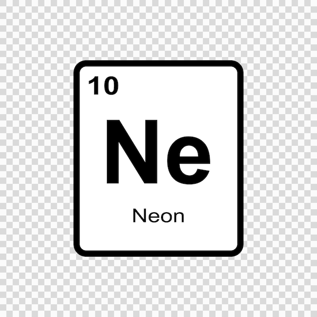 Ilustração em vetor de néon de elemento químico