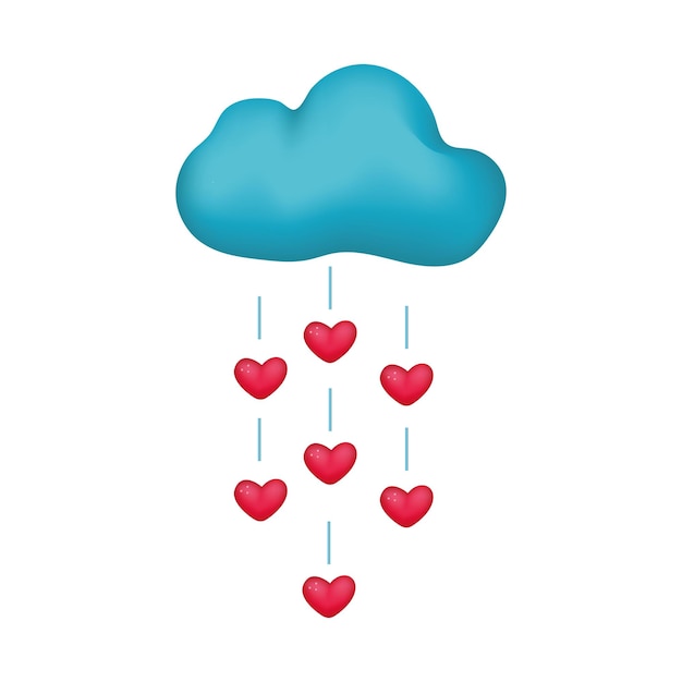 Ilustração em vetor de nuvem e coração.
