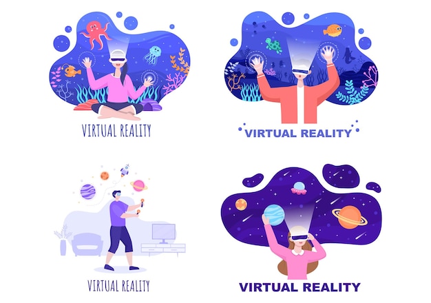 Vetor ilustração em vetor de óculos de realidade virtual