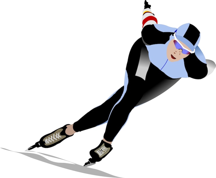 Vetor ilustração em vetor de patinação de velocidade