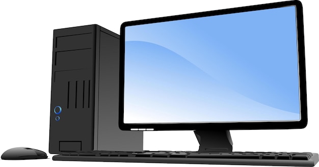 Ilustração em vetor de PC desktop ou estação de servidor Mac