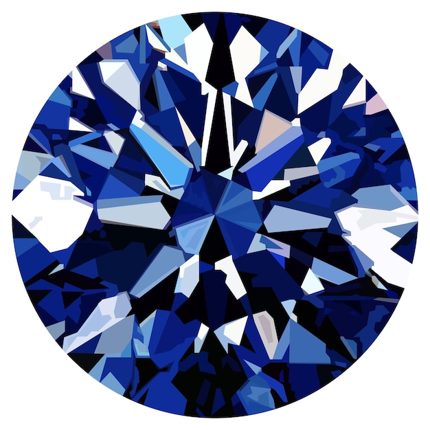 Vetor ilustração em vetor de pedra preciosa de diamante de safira azul