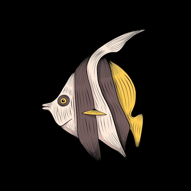 Ilustração em vetor de peixes exóticos coloridos