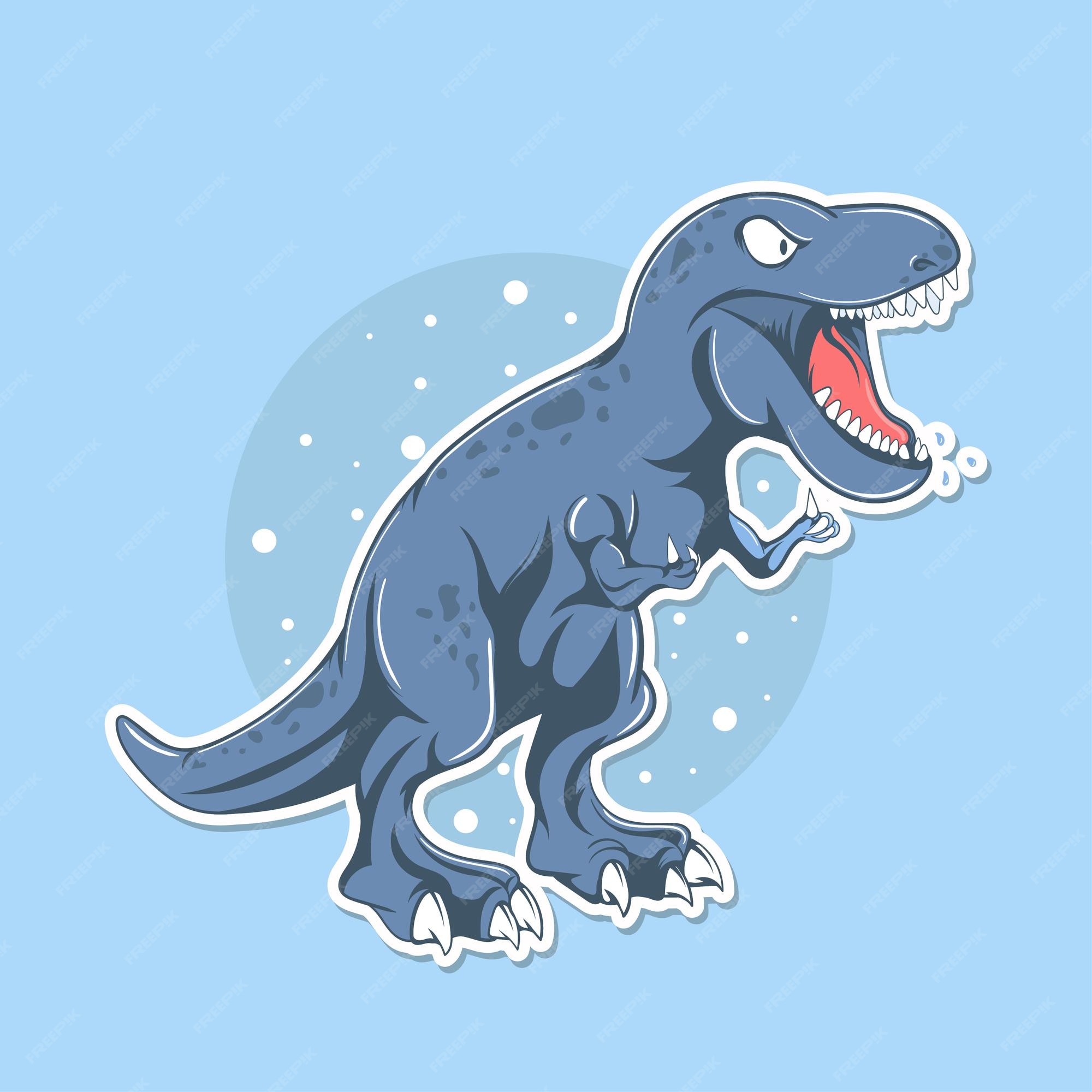 Tyrannosaurus Dinossauro Desenho Animado Personagem Etiqueta