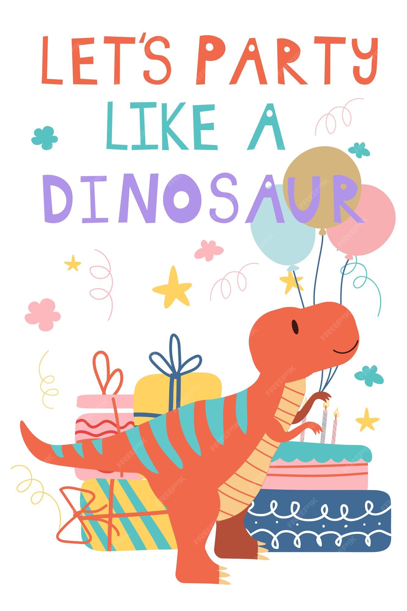 Ilustração de dinossauro fofo estilo de desenho vetorial de