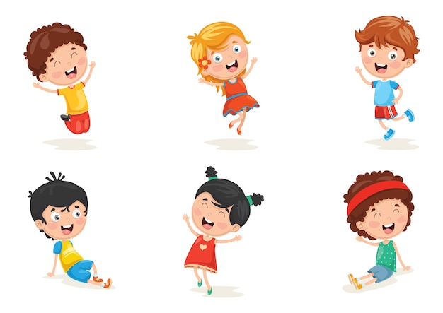 Ilustração em vetor de personagens de criança feliz