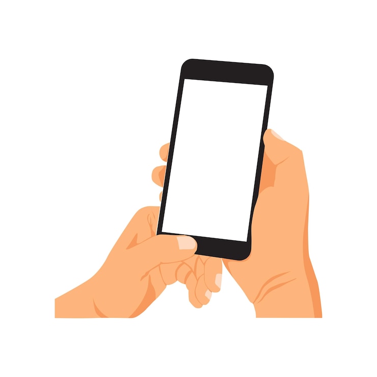 Vetor ilustração em vetor de pessoa segurando a mão do telefone inteligente segurando o telefone inteligente