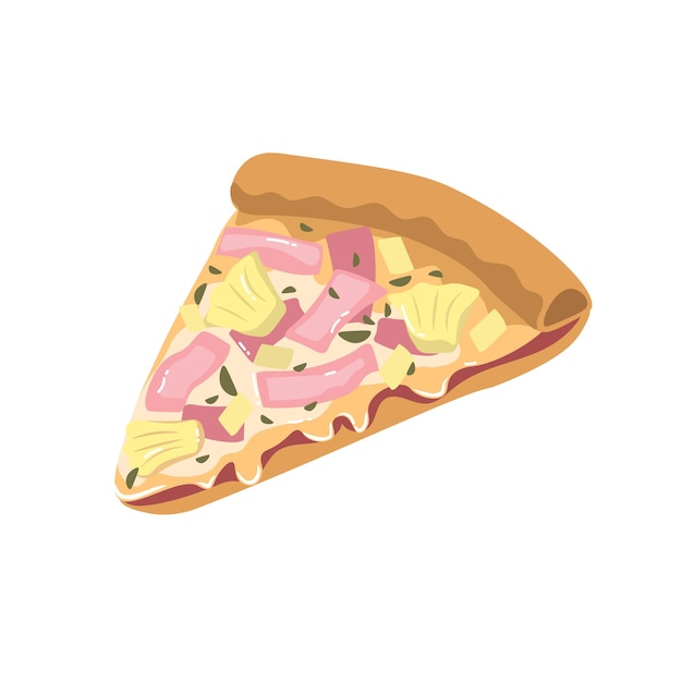 Ilustração em vetor de pizza caseira em fundo branco