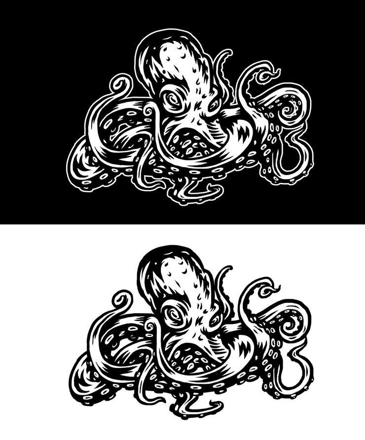 Vetor ilustração em vetor de polvo, isolada