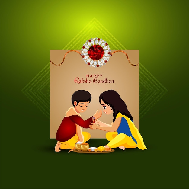 Ilustração em vetor de rakhi feliz