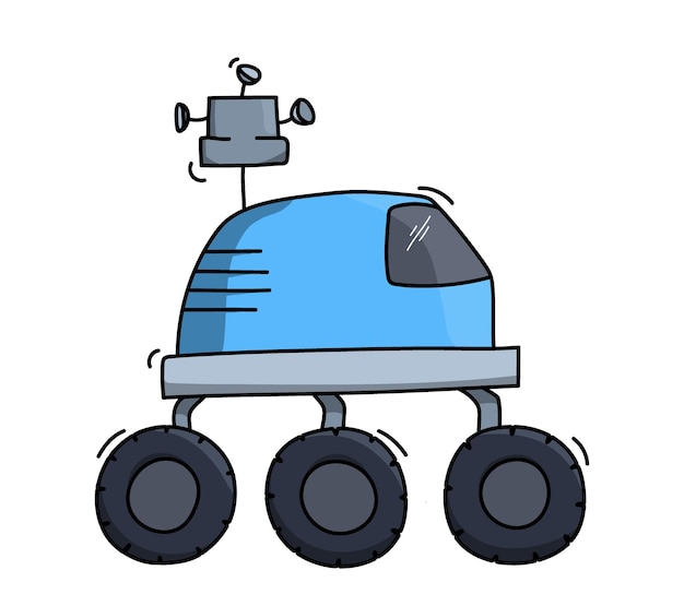 Ilustração em vetor de rover de nave espacial. conceito de explorador de planeta