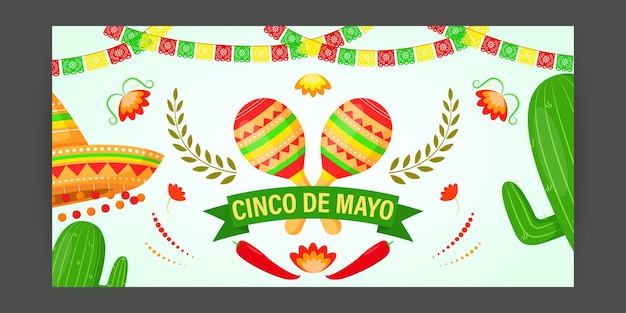 Vetor ilustração em vetor de saudação de cinco de mayo