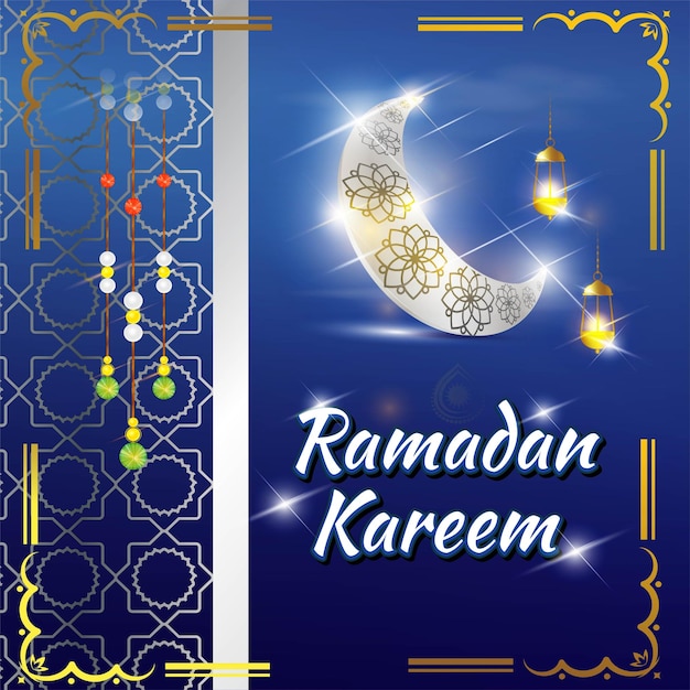 Vetor ilustração em vetor de saudação de ramadan kareem