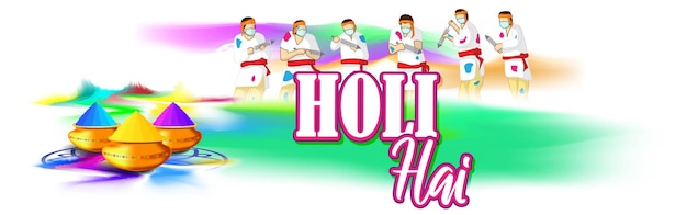 Ilustração em vetor de saudação feliz Holi