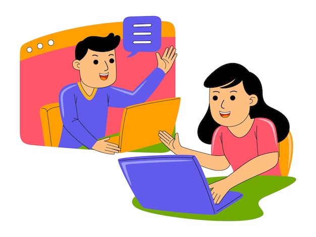 Ilustração em vetor de trabalho em equipe