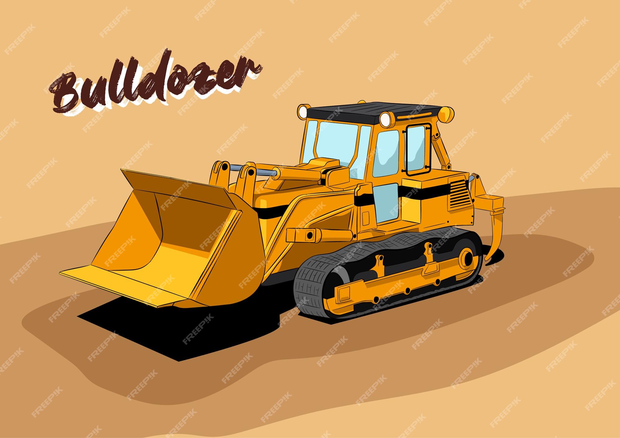 Trator de desenhos animados bulldozer imagem vetorial de Sybirko© 136759588