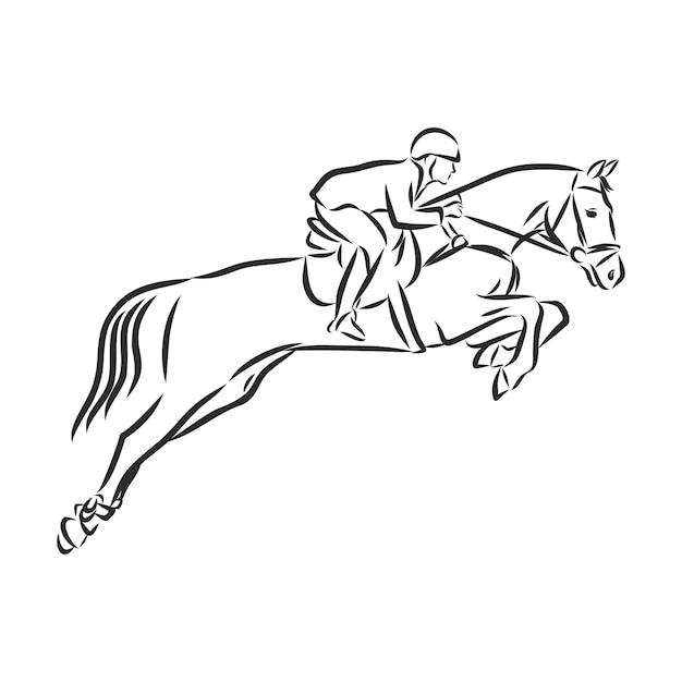 contínua uma linha desenho jovem cavalgando na tela do smartphone. cavalo  de corrida com jóquei. esporte equestre. jóquei montando cavalo pulando.  ilustração gráfica de vetor de desenho de linha única 23659111 Vetor no  Vecteezy