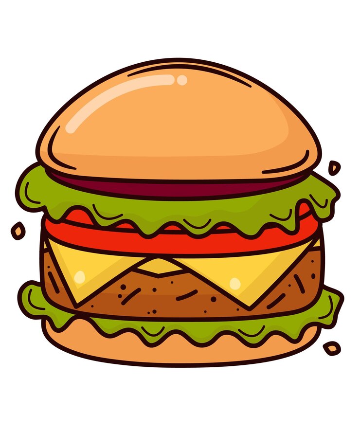 Ilustração em vetor de um hambúrguer
