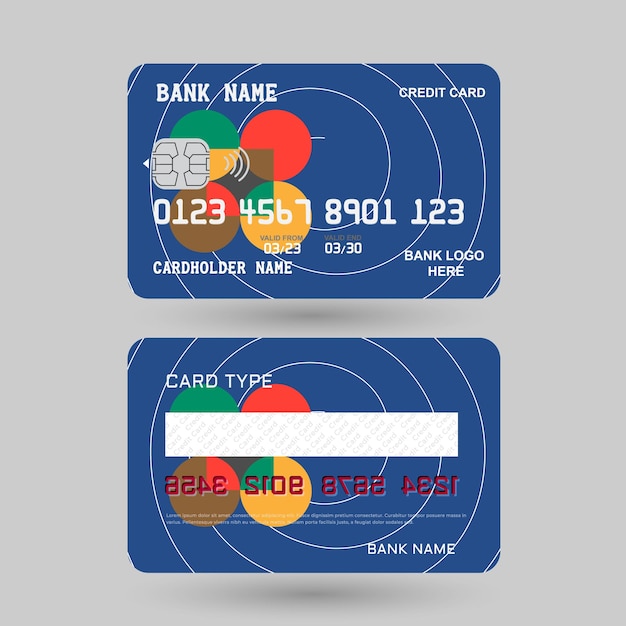 Ilustração em vetor de um modelo de cartão de crédito moderno Design elegante