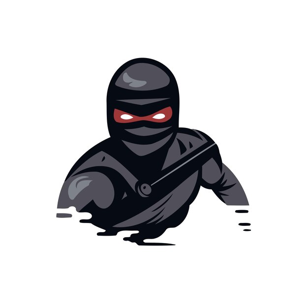 ninja dos desenhos animados em fundo branco 5161837 Vetor no Vecteezy