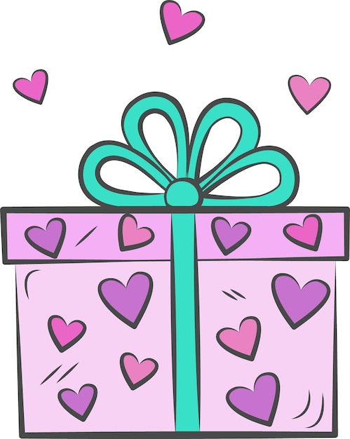 Vetor ilustração em vetor de um presente para o dia dos namorados e 8 de março. uma declaração de amor. um cartão de férias.