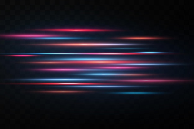 Ilustração em vetor de uma cor azul. Efeito de luz. Feixes de laser abstratos de luz. Raios de néon caóticos