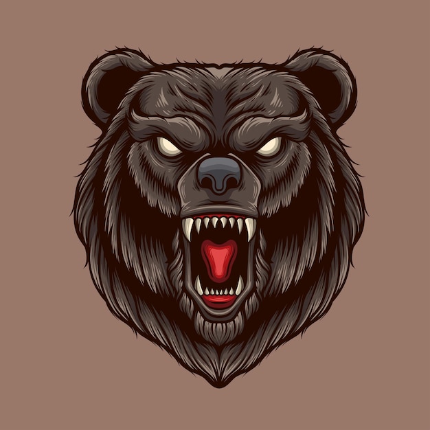 Ilustração em vetor de urso bravo