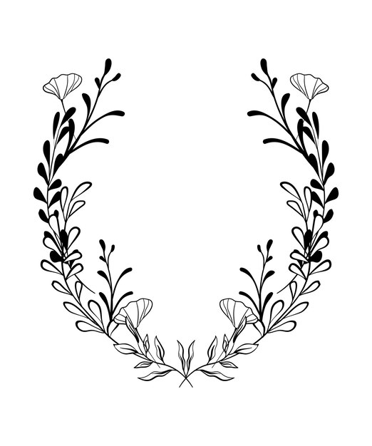 Vetor ilustração em vetor de vinheta de moldura floral