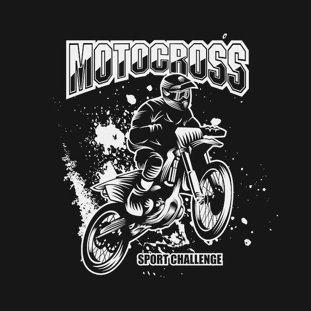 Ilustração em vetor desafio esporte motocross