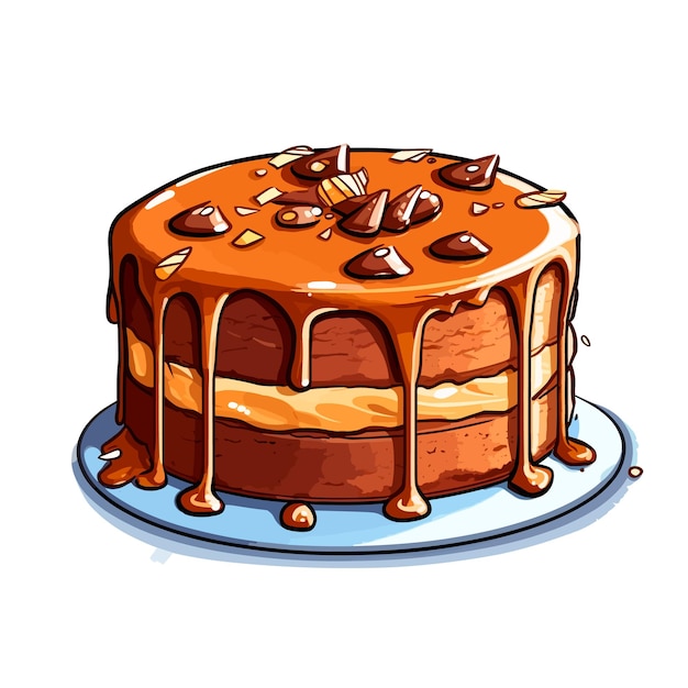 Vetor ilustração em vetor desenho animado de bolo de chocolate com manteiga de amendoim