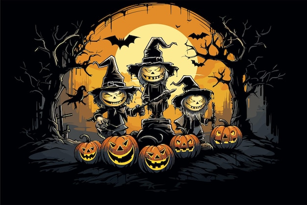 Ilustração em vetor desenho animado de halloween