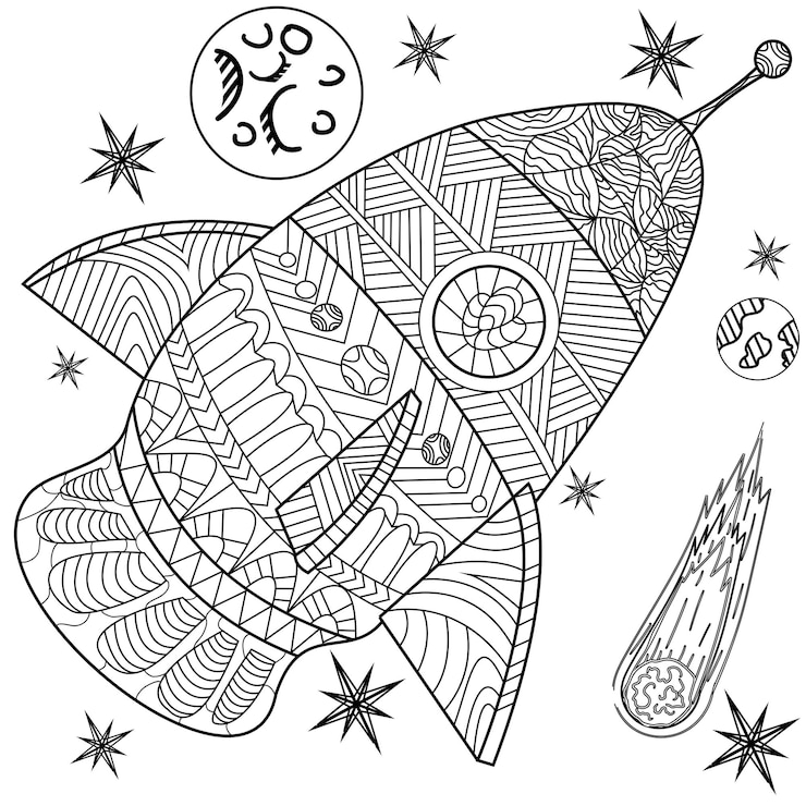 Vetor ilustração em vetor design de arte de linha espacial