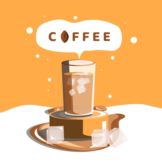 Ilustração em vetor design de café frio