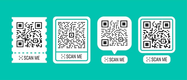 Ilustração em vetor design de conjunto de ícones plana de código qr