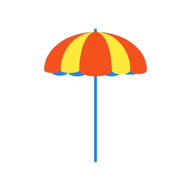 Ilustração em vetor design de estilo plano guarda-chuva de praia isolada no fundo branco