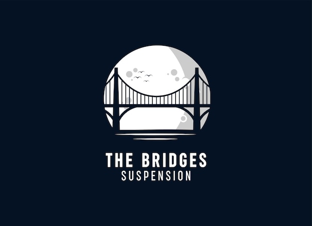 Ilustração em vetor design de logotipo de construção de ponte moderna