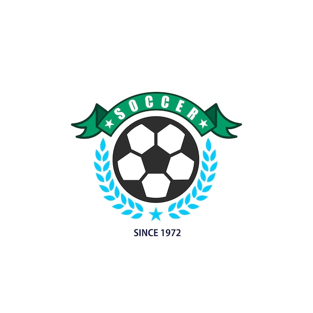 Ilustração em vetor design de logotipo de emblema de time de futebol